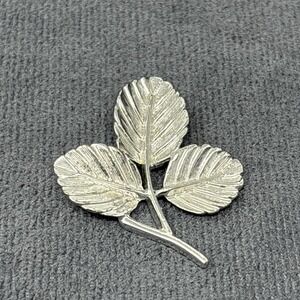 Vintage Sarah Coventry Silver Tone Leaf Brooch Pin 3 Leaf Branch‎ 1960s